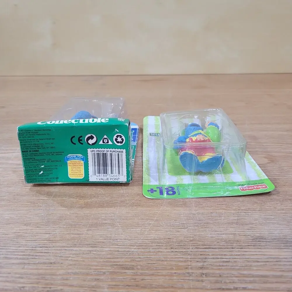 Sesame Street PVC Collectible Figures Cookie Monster Tyco Fisher Price Toy Vtg